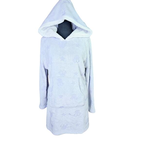 Disney Mickey Mouse Hooded Light Purple Sleepwear Robe Pajama Faux Fur Large - Picture 1 of 10